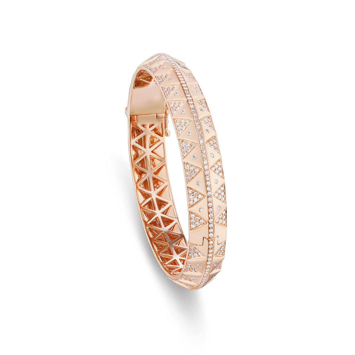 Harwell Godfrey 18K Rose Gold Chubby Pave Diamond Bangle