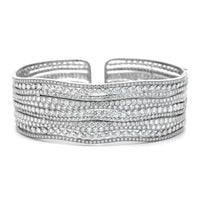 Etho Maria 18K White Gold Multi Row Diamond Cuff Bracelet