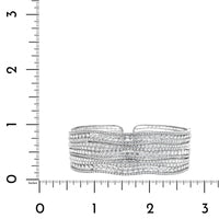 Etho Maria 18K White Gold Multi Row Diamond Cuff Bracelet