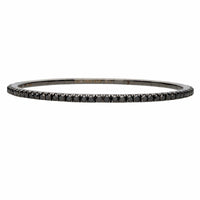 18K White Gold Black Diamond Stretch Tennis Bracelet