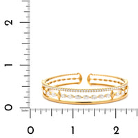 Etho Maria 18K Yellow Gold Three Row Diamond Cuff Bracelet