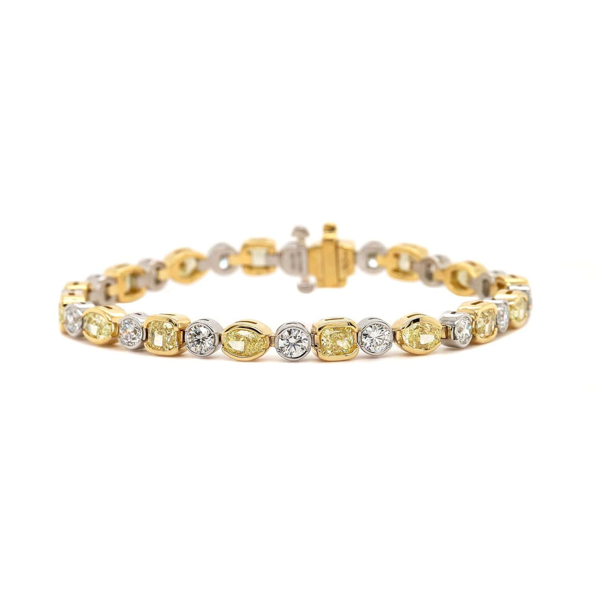 18K Yellow Gold and Platinum Fancy Yellow Diamond Bracelet