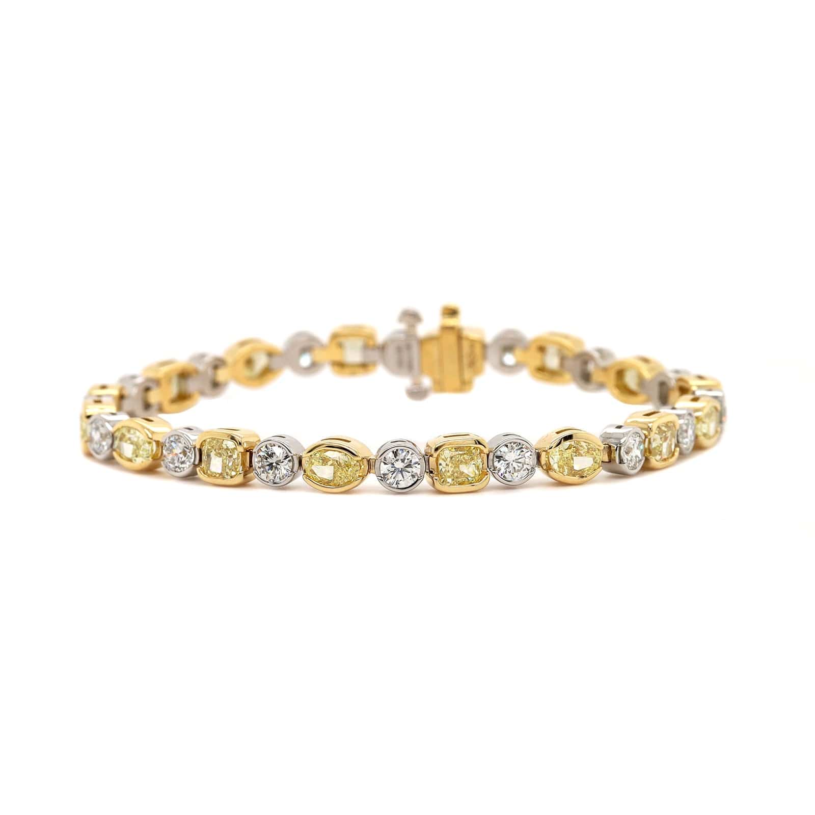 18K Yellow Gold and Platinum Fancy Yellow Diamond Bracelet