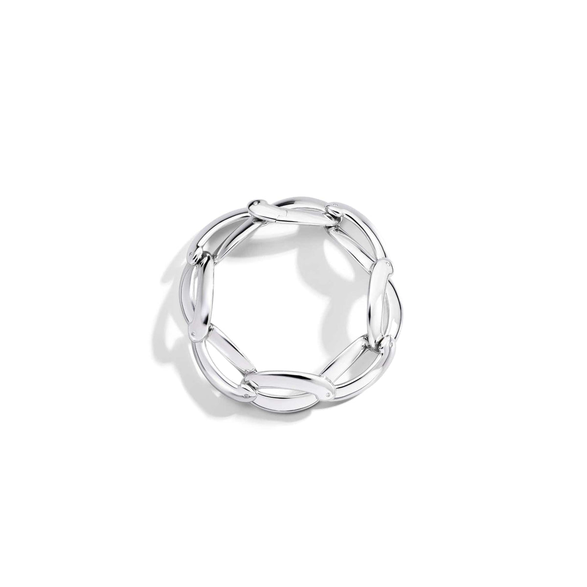 Vhernier 18K White Gold Diamond Accented Olimpia Link Bracelet