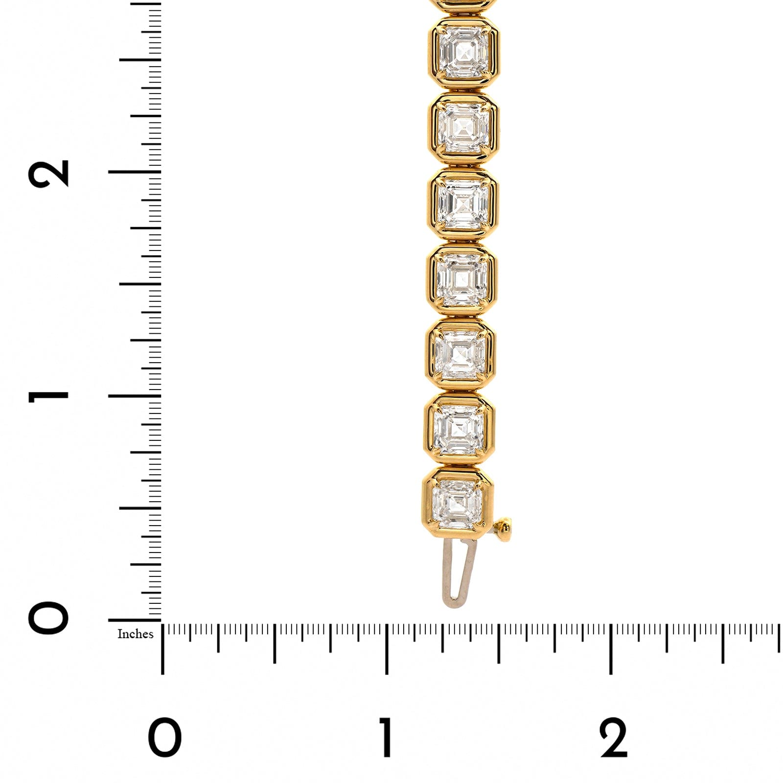 18K Yellow Gold Emerald Cut Diamond Tennis Bracelet