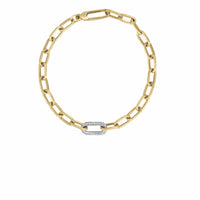 Roberto Coin 18K Yellow Gold Pave Diamond Oval Link Bracelet
