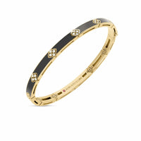 Roberto Coin 18K Yellow Gold Love In Verona Diamond and Black Enamel Bracelet
