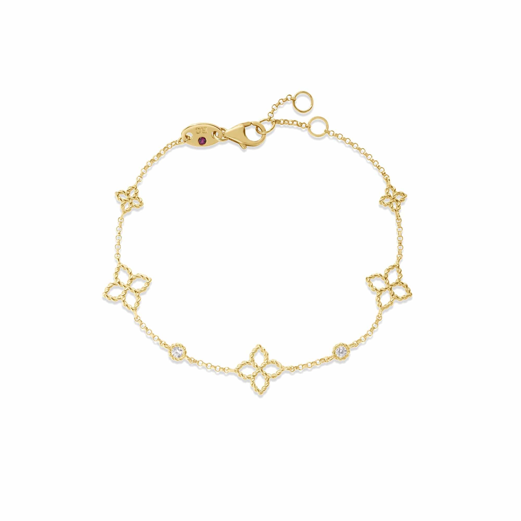 Roberto Coin 18K Yellow Gold Tiny Diamond Princess Bracelet
