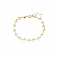 Roberto Coin 18K Yellow Gold Principessa Diamond and Flower Link Bracelet