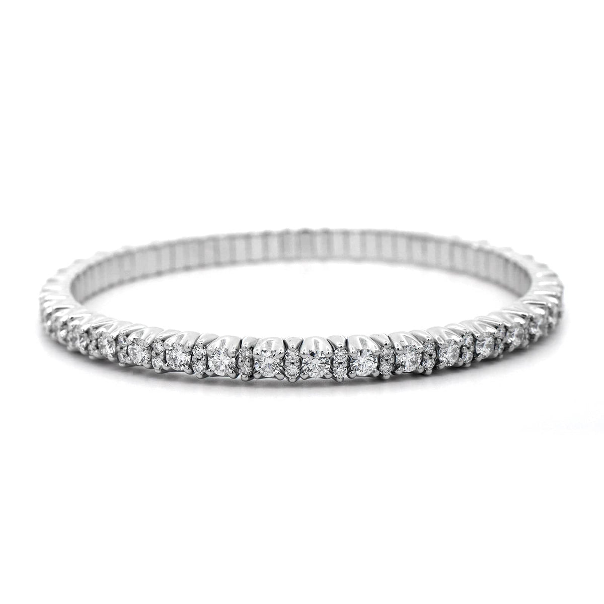 Zydo 18K White Gold Diamond Stretch Bracelet