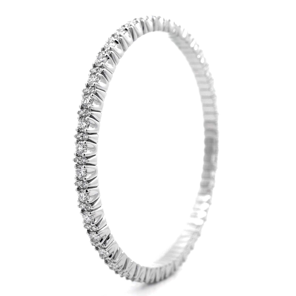 Zydo 18K White Gold Diamond Stretch Bracelet