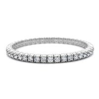 Zydo 18K White Gold Single Row Diamond Stretch Bracelet