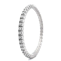 Zydo 18K White Gold Single Row Diamond Stretch Bracelet