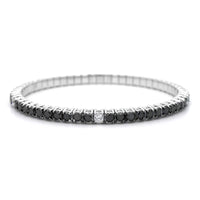 Zydo 18K White Gold Black and White Diamond Stretch Bracelet