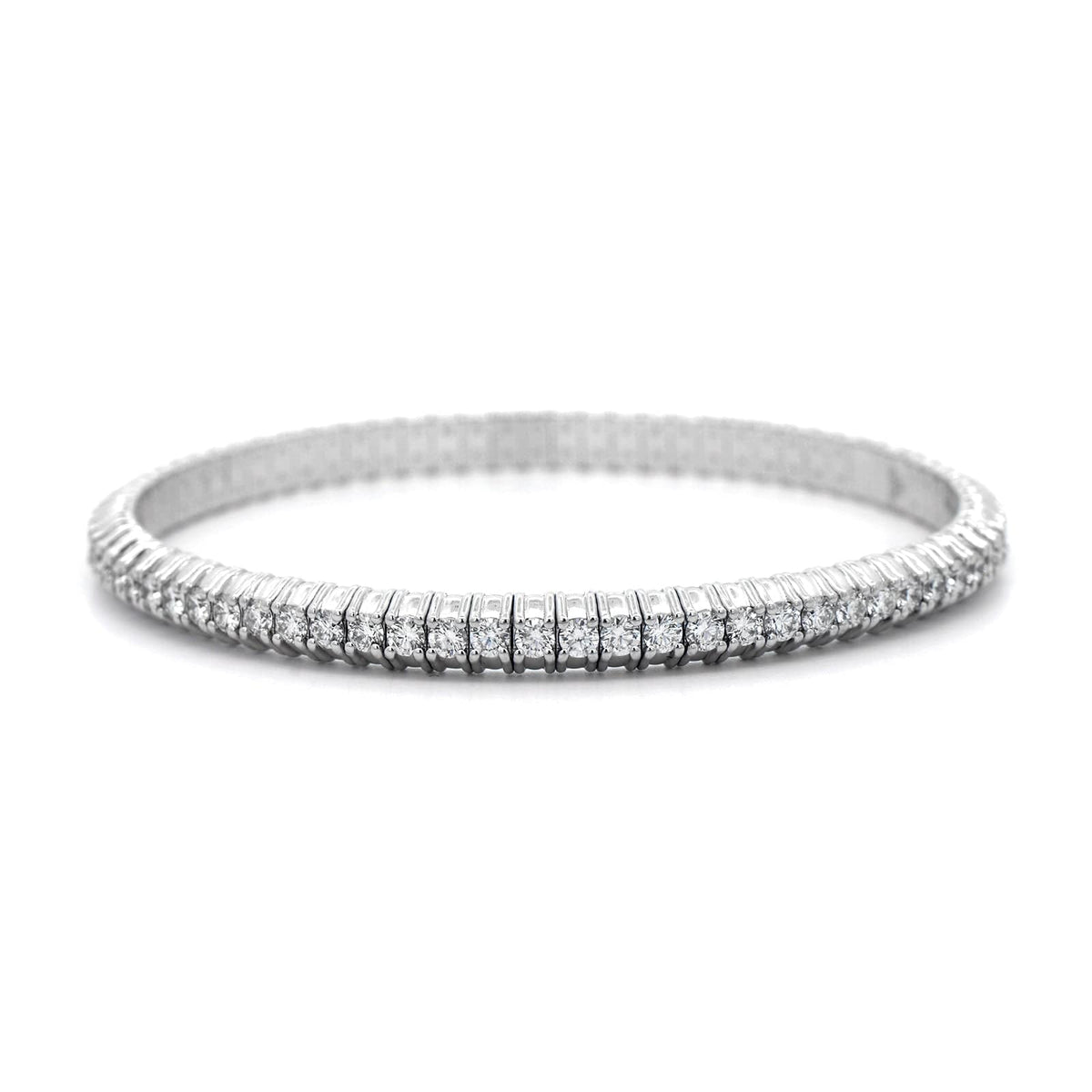 Zydo 18K White Gold Diamond Stretch Bracelet