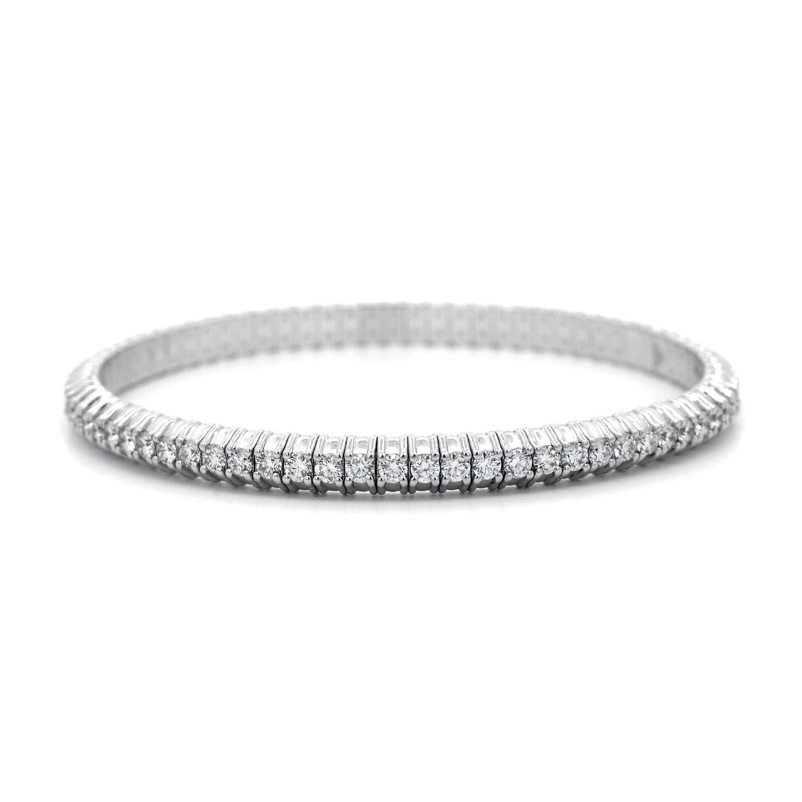 Zydo 18K White Gold Diamond Stretch Bracelet