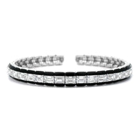 Etho Maria 18K White Gold Diamond and Black Ceramic Cuff Bracelet