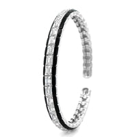 Etho Maria 18K White Gold Diamond and Black Ceramic Cuff Bracelet