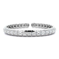 Etho Maria 18K White Gold Emerald Cut Diamond Cuff Bracelet