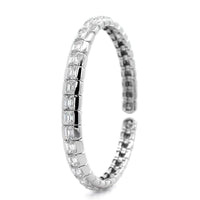 Etho Maria 18K White Gold Emerald Cut Diamond Cuff Bracelet