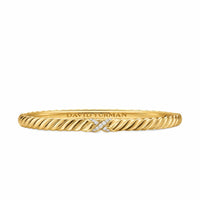 Sculpted Cable X Bracelet 18K Yellow Gold with Diamonds, 4.6mm