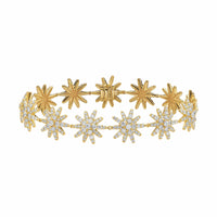 Starburst Pavé Tennis Bracelet 18K Yellow Gold with Diamonds, 12.3mm