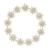 Starburst Pavé Tennis Bracelet 18K Yellow Gold with Diamonds, 12.3mm
