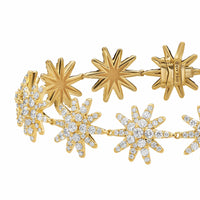 Starburst Pavé Tennis Bracelet 18K Yellow Gold with Diamonds, 12.3mm