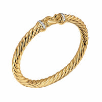 Cablespira® Buckle Bracelet 18K Yellow Gold with Diamonds, 6mm
