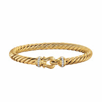 Cablespira® Buckle Bracelet 18K Yellow Gold with Diamonds, 6mm
