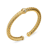 Cablespira® Flex Center Station Bracelet in 18K Yellow Gold with Diamonds, 6mm