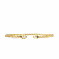 Petite Modern Renaissance® Pear Cablespira® Bracelet 18K Yellow Gold with Diamonds, 2.6mm