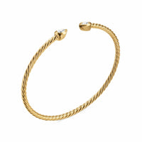 Petite Modern Renaissance® Pear Cablespira® Bracelet 18K Yellow Gold with Diamonds, 2.6mm