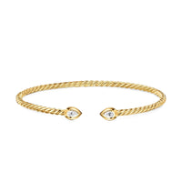 Petite Modern Renaissance® Pear Cablespira® Bracelet 18K Yellow Gold with Diamonds, 2.6mm