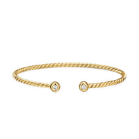 Petite Modern Renaissance® Cablespira® Bracelet 18K Yellow Gold with Diamonds, 2.6mm