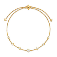 Petite Modern Renaissance® Station Chain Bracelet 18K Yellow Gold with Diamonds, 7.5mm