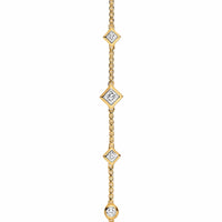 Petite Modern Renaissance® Station Chain Bracelet 18K Yellow Gold with Diamonds, 7.5mm