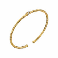 Micro Cablespira® Flex X Bracelet 18K Yellow Gold with Diamonds, 2.6mm