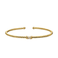 Micro Cablespira® Flex X Bracelet 18K Yellow Gold with Diamonds, 2.6mm