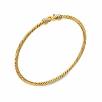 Micro Cablespira® Flex Buckle Bracelet 18K Yellow Gold with Diamonds, 2.6mm