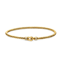 Micro Cablespira® Flex Buckle Bracelet 18K Yellow Gold with Diamonds, 2.6mm