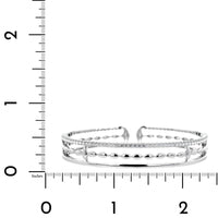 Etho Maria 18K White Gold 3 Row Diamond Cuff Bracelet
