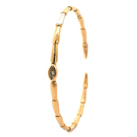 Etho Maria 18K Yellow Gold Diamond Sectioned Slim Cuff Bracelet
