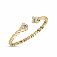 Roberto Coin 18K Yellow Gold Love In Verona Pave Diamond Twisted Cuff