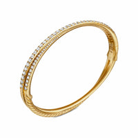 Pavé Crossover Two Row Bracelet 18K Yellow Gold with Diamonds, 5.5mm