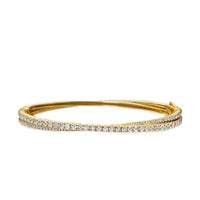 Pavé Crossover Two Row Bracelet 18K Yellow Gold with Diamonds, 5.5mm