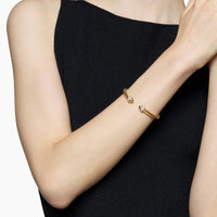Cable Bracelet 18K Yellow Gold with Diamonds, 5mm