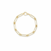 Sorellina 18K Yellow Gold Diamond Oval and Round Chain Link Bracelet