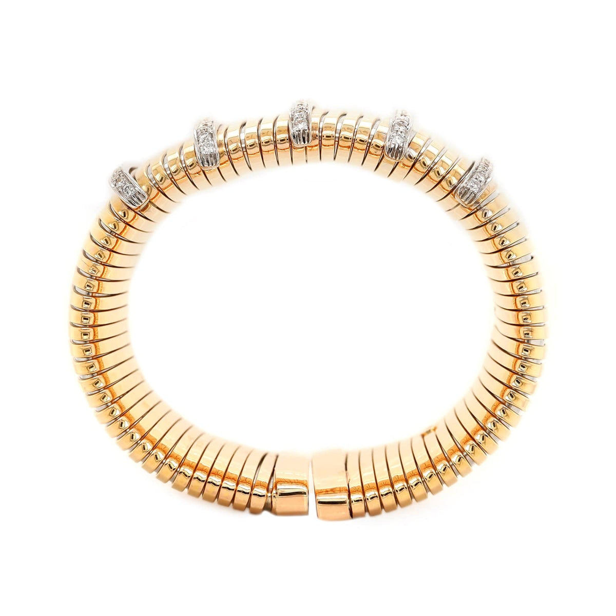 Eclat Jewels 18K Yellow Gold and Diamond Cuff Bracelet