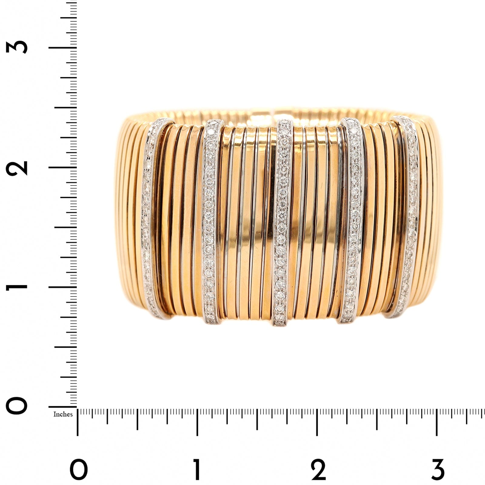 Eclat Jewels 18K Yellow Gold and Diamond Cuff Bracelet